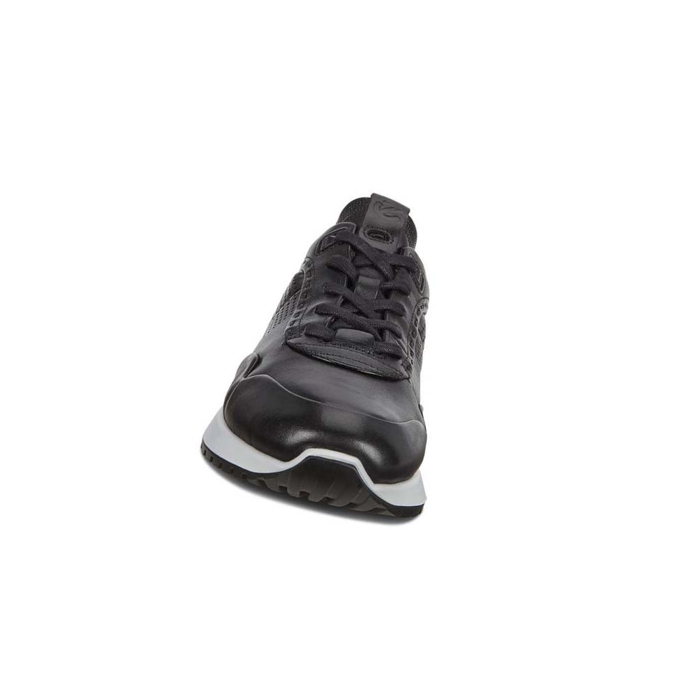 Men's Ecco Astir Embossed Sneakers Black | Canada 596GSO